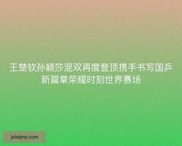 王楚钦孙颖莎混双再度登顶携手书写国乒新篇章荣耀时刻世界赛场