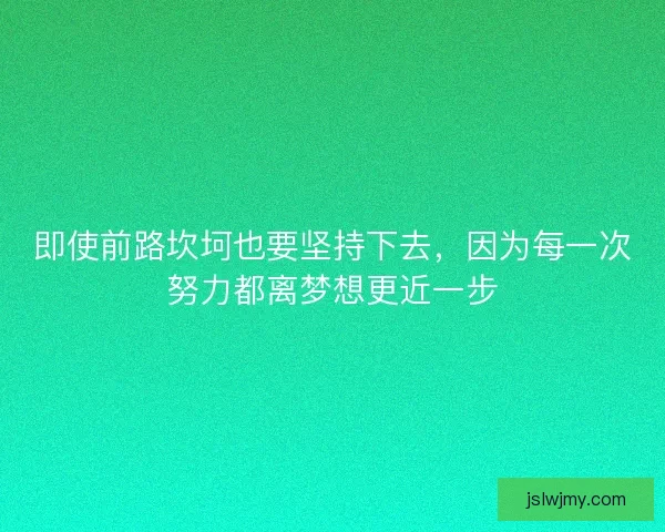 即使前路坎坷也要坚持下去，因为每一次努力都离梦想更近一步